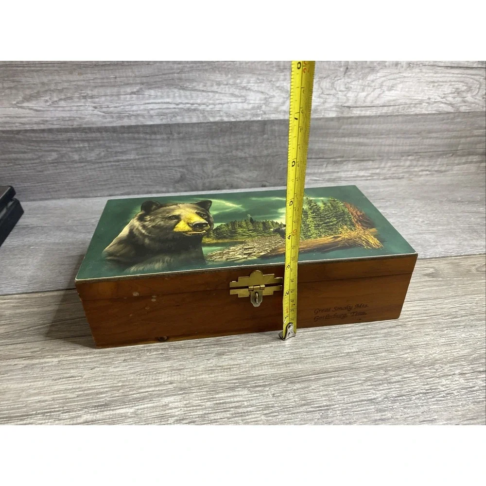 Great Smoky Mountains Gatlinburg Tennessee Wood Keepsake Trinket Box